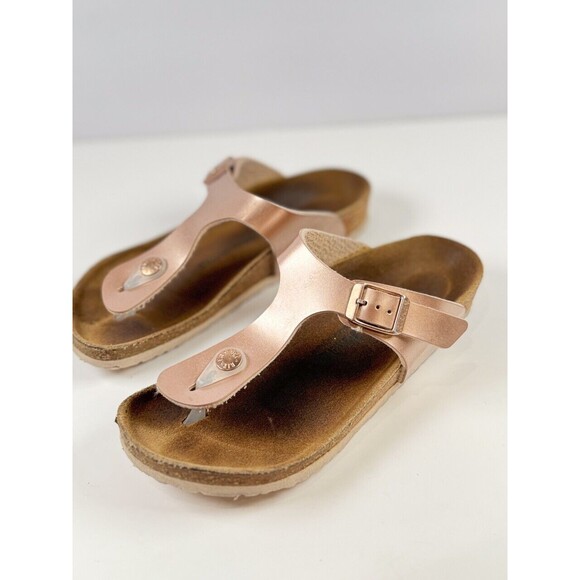 Birkenstock Girls Sandals Brown Gizeh Birko Flor Flat Thong Slip On 32 US 1 - Picture 4 of 8